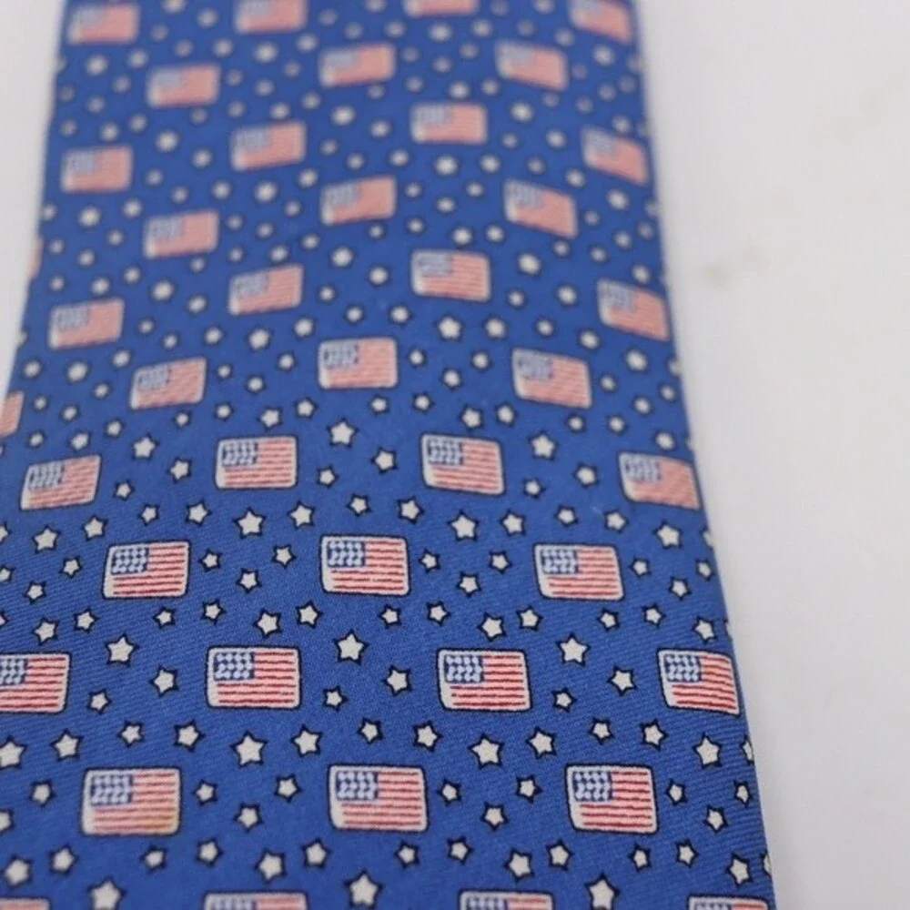 Alara American Flag Skinny Necktie Novelty Print Mens Tie